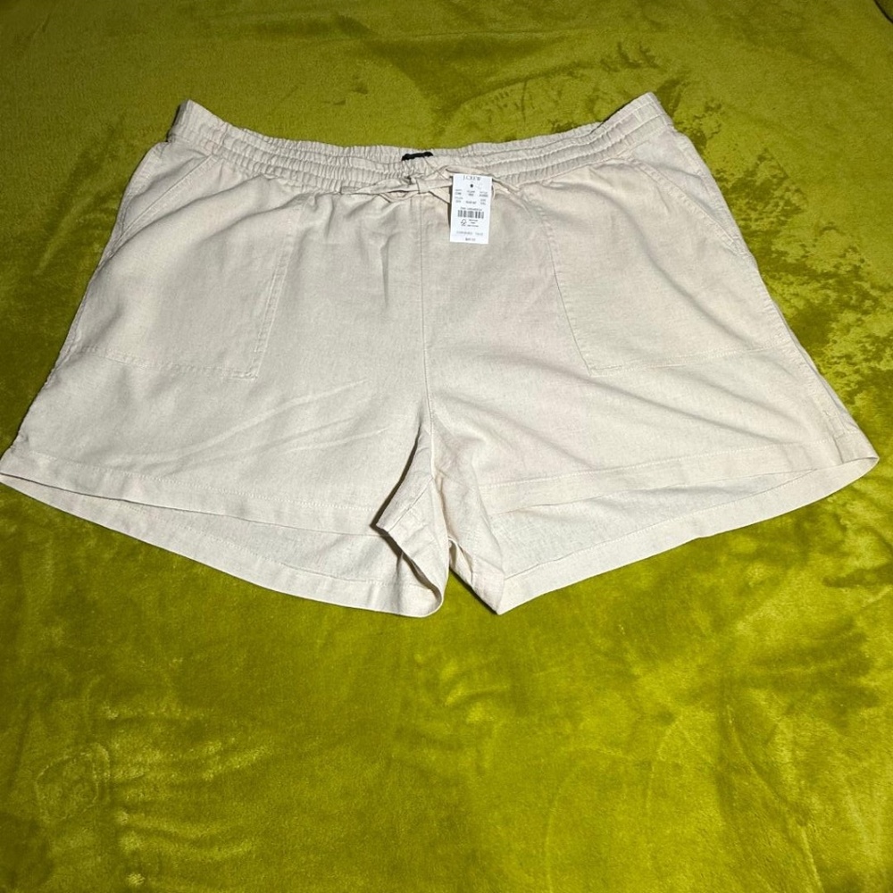 NWT J.Crew Linen Blend Drawstring Shorts - Picture 8 of 8